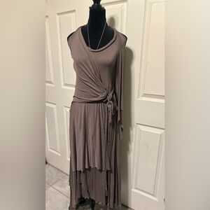 Elegant Asymmetrical Brown Dress